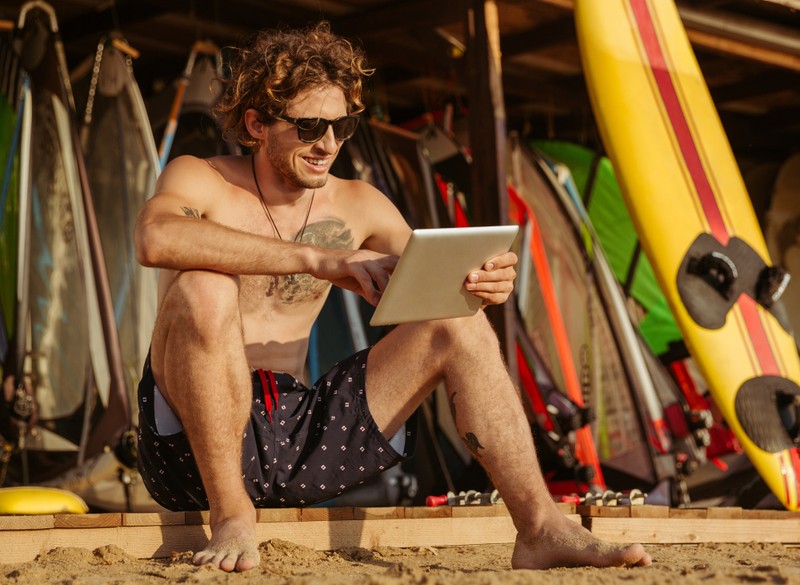 Surfer using Board Off