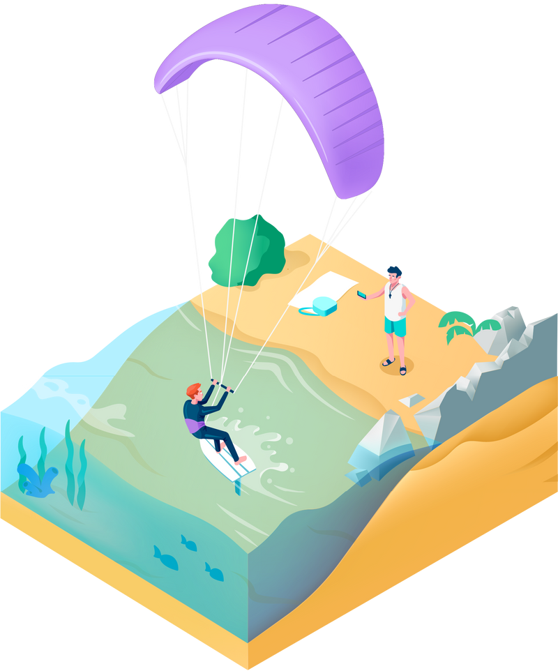 Kitesurfing Illustration